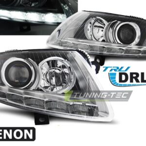 faruri audi a6 c6 drl dayline daylight led cu lupa xenon bixenon tuning