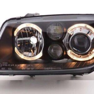 faruri vw bora angel eyes black negru cu lupa xenon depo
