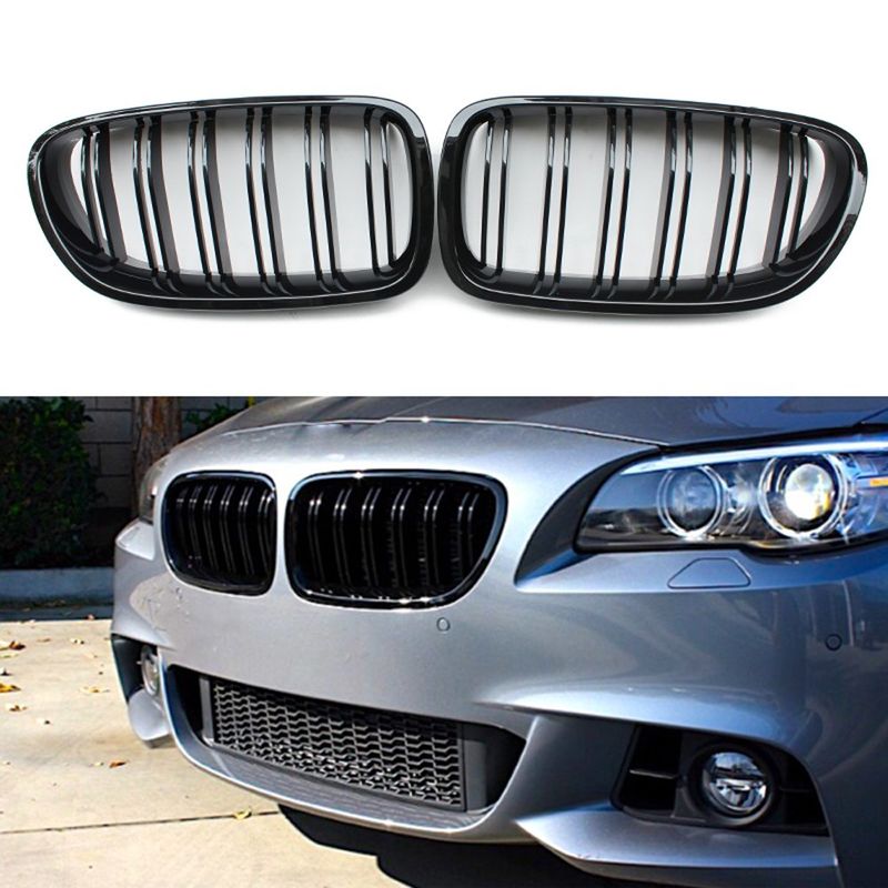 Grile duble negru lucios BMW F10 F11 2010-2017 - imagine 3